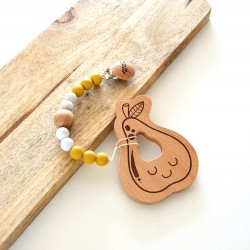Attache tétine pour bébé coloris jaune curry