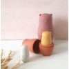 Boite gigogne en forme d'ours _ coloris moutarde et rose